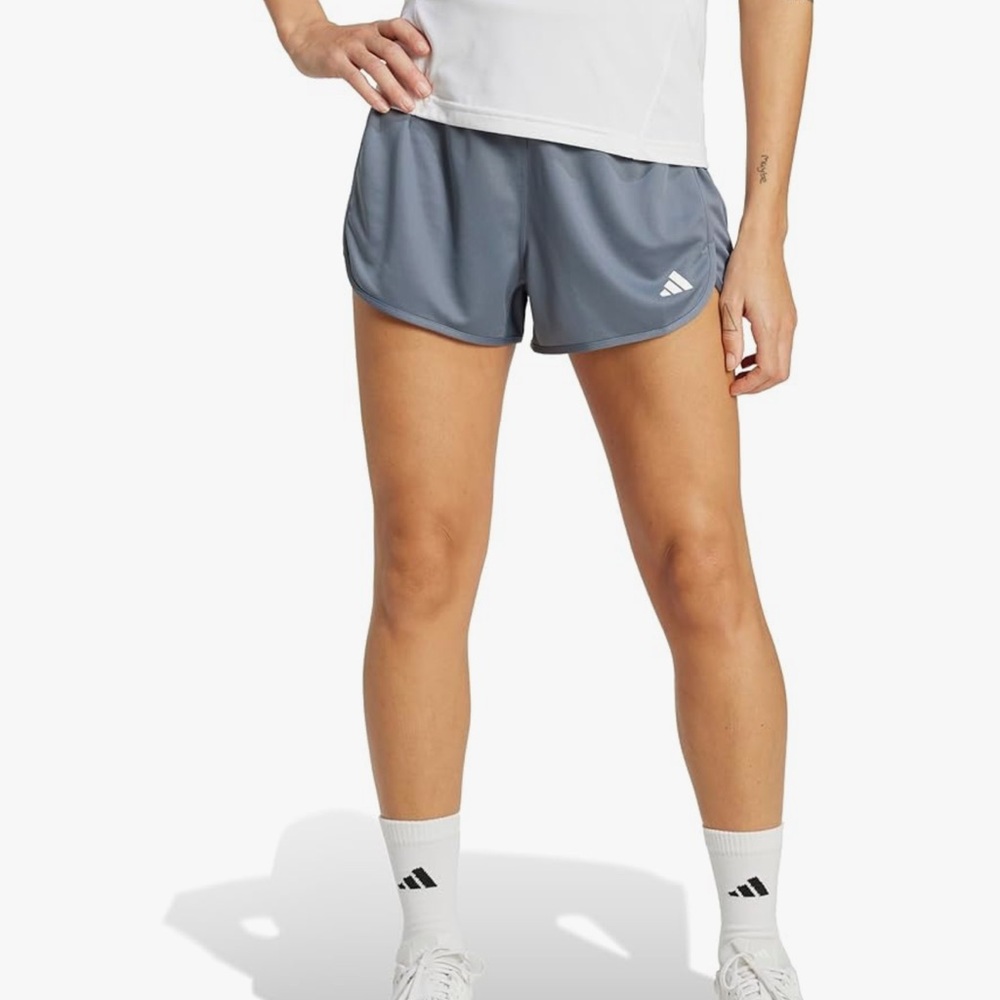 Adidas Women's Gray Pacer Knit High Athletic Shorts 3” Inseam
